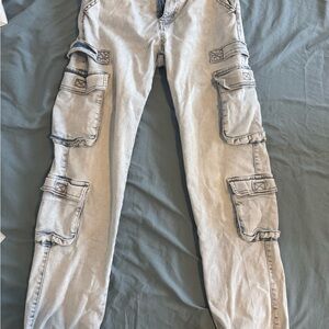 Light Wash Cargo Jeans